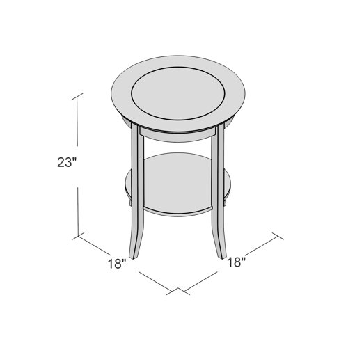 Charlton Home® Round Solid Wood Side Table inChocolate Oak & Reviews